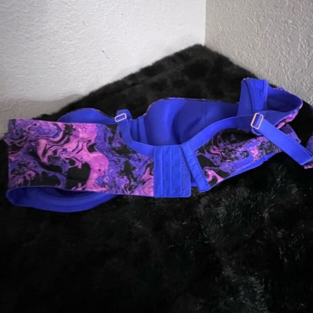 Cacique Microfiber Scoop Balconette Bra purple 46dd - Picture 4 of 5